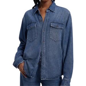 Good American Dark Blue Denim Shirt